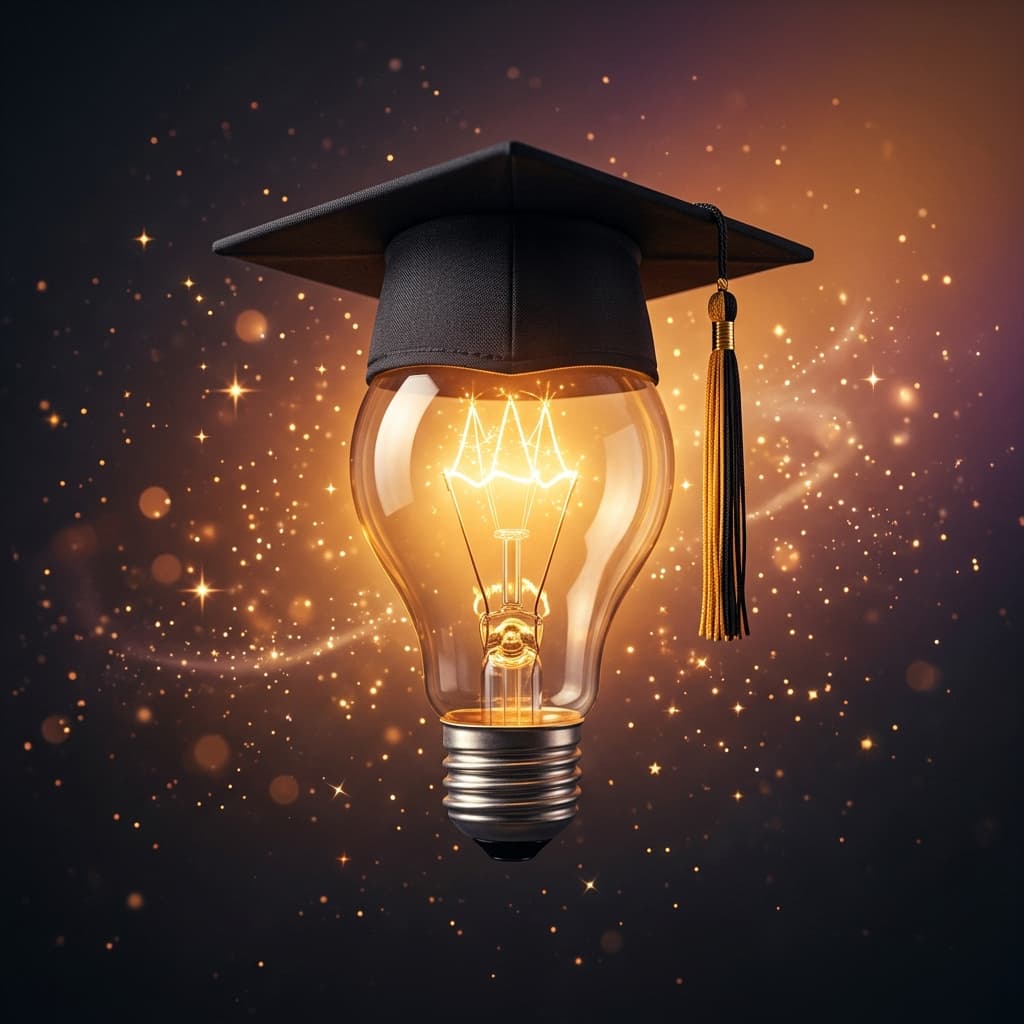 Lightbulb with graduation cap — edtech innovation