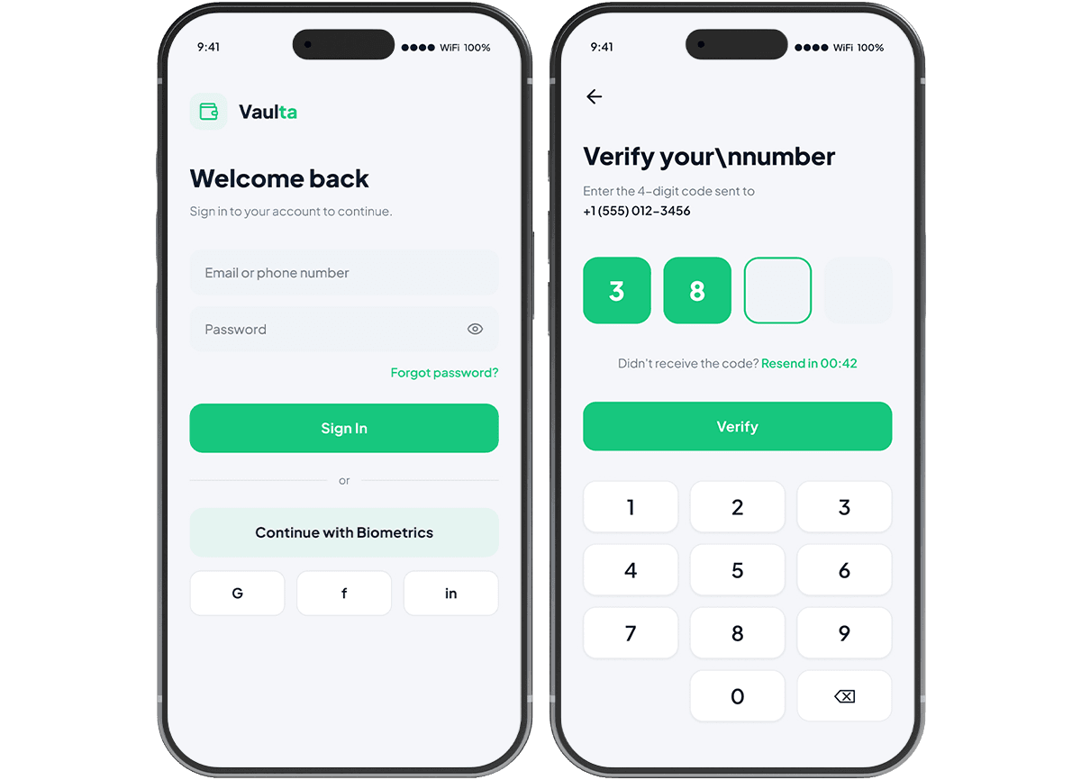 Secure onboarding & login