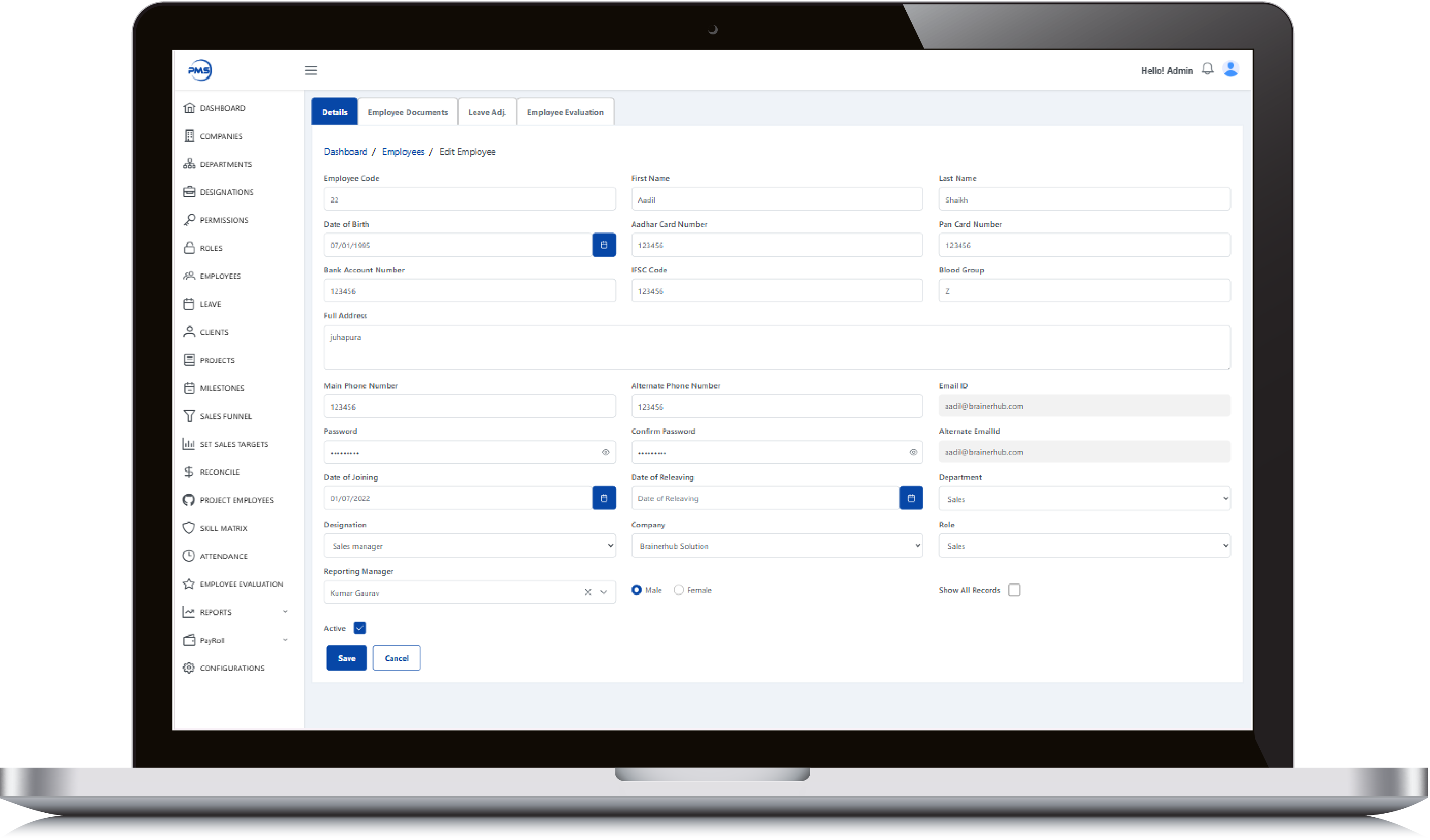 Admin Dashboard
